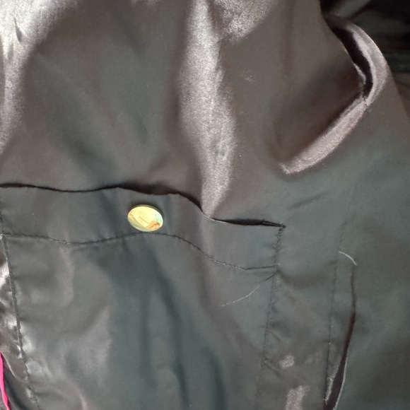Express Black Puffer Jacket with Gold Accents with Removable hood Size Small - Picture 6 of 8